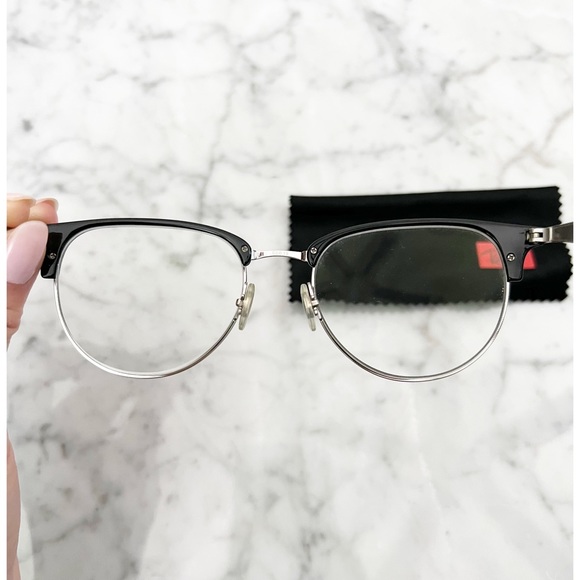 Ray Ban Clubmaster Optics Black on Silver Glasses - Picture 8 of 8